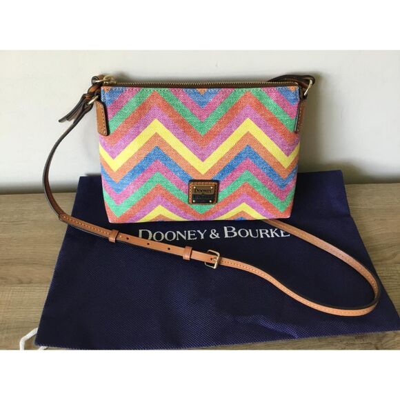 Dooney & Bourke Handbags - Dooney & Bourke Crossbody Bag in Rainbow Chevron Pattern w/Dustbag